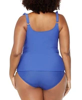 Raisins Curve Trendy Plus Size Andressa Ruffled Tankini Top Costa Ruched Bikini Bottoms