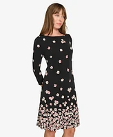 Tommy Hilfiger Women's Floral-Print Pleated-Hem Shift Dress