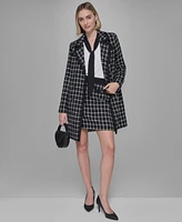 Karl Lagerfeld Paris Women's Windowpane Topper Jacket