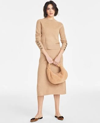 On 34th Womens Raglan Sleeve Crewneck Sweater Sweater Knit Trumpet Midi Skirt Exclusively At Macys