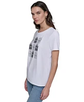 Karl Lagerfeld Paris Petite Crewneck Graphic T-Shirt