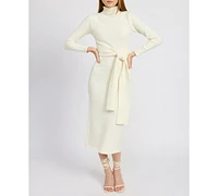 En Saison Women's Sanam Mock-Neck Sweater Maxi Dress