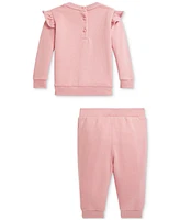 Polo Ralph Lauren Baby Ruffled Fleece Sweatshirt & Pants Set