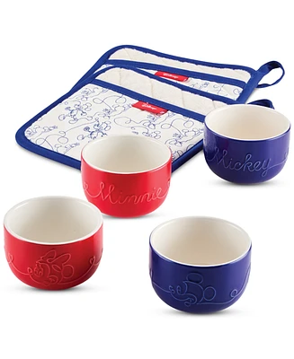 Farberware Disney Home Bon Voyage 6-Piece Ceramic Ramekin and Pot Holder Set