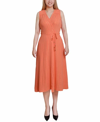 Ny Collection Women's Sleeveless Surplice Vertical Stripe Dress