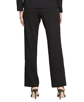 Alex Evenings Petite Satin Tuxedo-Stripe Pants