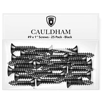 Cauldham Bright Brass Wood Screws #9 x 1 Inch for Door Hinges - 25 pack