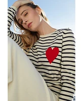 Chinti and Parker Women's & Breton Heart Wool Cashmere Sweater