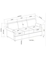 Sugift 89'' Modern Sofa Couches for Living Room 3 Seat Natural Linen Deep Seat Sofa with Pillow