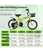 Streamdale Furniture 18 inch sporty kids bike with training wheels and stand Adjustable saddle Suitable for aged 5-10 years tall Height 39-49 inches