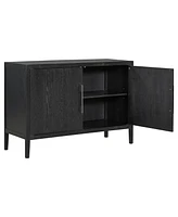 Slickblue Storage Cabinet Sideboard Wooden Cabinet with 2 Metal handles and 2 Doors for Hallway, Entryway, Living Room