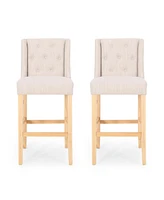 The Pop Home 31" Wingback Bar Chairs Set of 2,Counter Stools for Kitchen Island or Bar-The