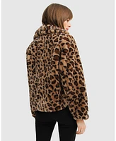 Belle & Bloom Women's Last Call Leopard Faux Fur Jacket