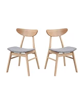 Wooden Dining Chairs Set of 2, Modern Soft Upholstered Kitchen Side Chairs,Wooden Frame Kitchen Chairs for Dining Room,Living Room,Restaurant,Oak