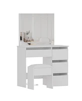 gaomon Vanity Desk, Makeup Vanity Desk, Light Mirror and Power Outlet