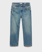 Mango Men's Straight-Fit Light Wash Bob Jeans