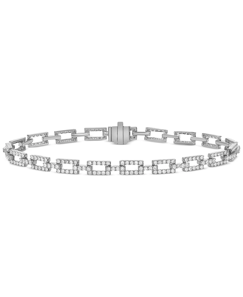 Diamond Square Link Bracelet (2 ct. t.w.) 14k Gold or White