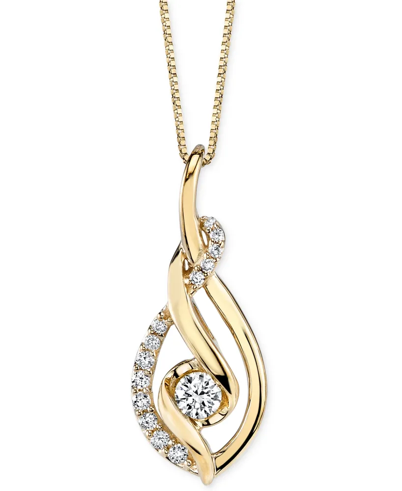 Sirena Diamond Spiral Pendant Necklace (1/3 ct. t.w.) in 14k Gold