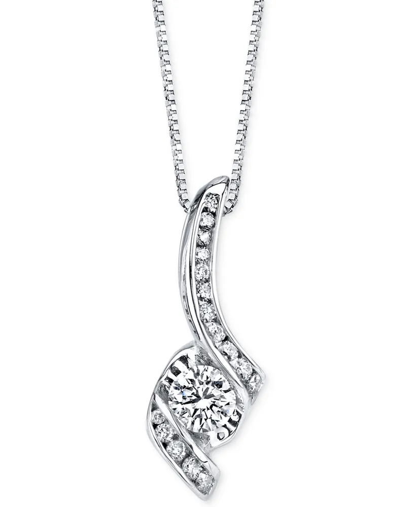 Sirena Diamond Pendant Necklace (3/8 ct. t.w.) in 14k White Gold