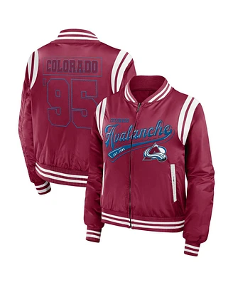 Wear by Erin Andrews Women's Garnet Colorado Avalanche Baller Full-Zip Bomber Jacket