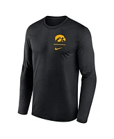 Nike Men's Black Iowa Hawkeyes Primary Stack Legend Long Sleeve T-Shirt