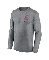 Nike Men's Heather Gray Alabama Crimson Tide Primary Stack Legend Long Sleeve T-Shirt