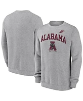 Nike Men's Heather Gray Alabama Crimson Tide Legacy Classic Tackle Twill Embroidered Arch Over Logo Pullover Sweatshirt