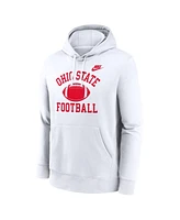 Nike Men's White Ohio State Buckeyes Legacy Football Icon Club Fleece Pullover Hoodie