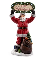 Napco Santa Holding Sign Figurine