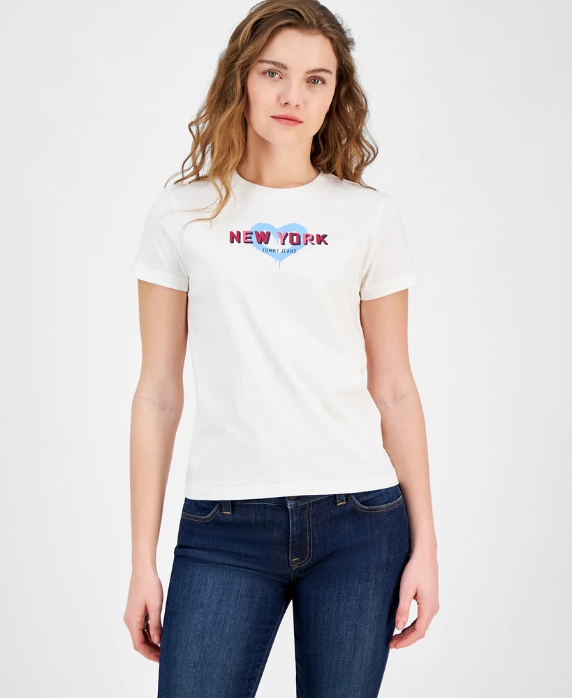 Tommy Jeans Women's Cotton x Nyc Heart Graphic T-Shirt