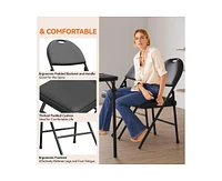 gaomon 6 Pack Folding Chairs with Padded Cushion & Back, Outdoor & Indoor Event Portable Metal Folding Chairs with Cushion，for Home and Office,