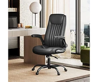 Galaxhero Computer Office Chair, High Back Ergonomic Desk Chair with Adjustable Flip-up Armrests, Lumbar Support and Thick Headrest, Executive Suede F