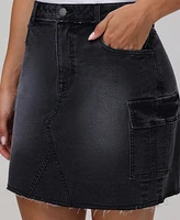 Frye Women's Utility Cargo Denim Mini Skirt