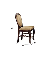 Streamdale Furniture Chateau De Ville Counter Height Chair (Set-2), Fabric & Espresso