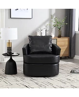 Swivel Barrel Chair, Comfy Round Accent Sofa Chair for Living Room, 360 Degree Swivel Barrel Club Chair, Leisure Arm Chair for Nursery, Hotel, Bedroom