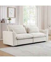 Streamdale Furniture Beige Corduroy Sofa Couch, Deep Seat Couches for Modern Living Room/Apartment/Office