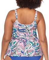 Raisins Curve Trendy Plus Shoreline Keyhole Tankini Top