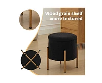 Streamdale Furniture Modern Round Storage Ottoman, Ottoman Foot Stools With Metal Base