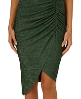 Adrianna by Papell Women's Metallic-Knit Mock-Neck Sheath Dress