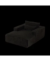 75-Inch Corduroy Sponge Sofa Lounge Chair,No Assembly Required,Fluffy Modern Sleeper Chair for Indoor Living Room Bedroom