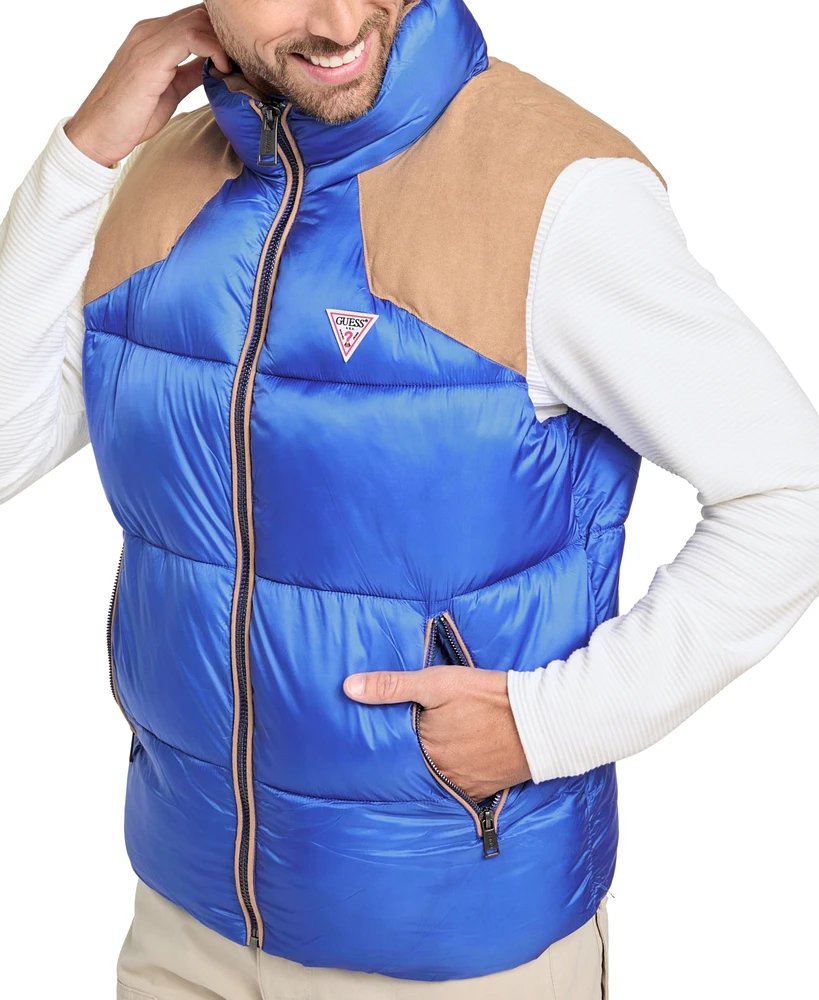 Guess Men's Fabric Block Puffer Vest