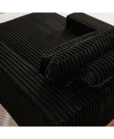 75-Inch Corduroy Sponge Sofa Lounge Chair,No Assembly Required,Fluffy Modern Sleeper Chair for Indoor Living Room Bedroom