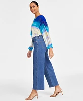 I.n.c. International Concepts Women's Wide-Leg High-Rise Denim Jeans, Exclusively at Macy's