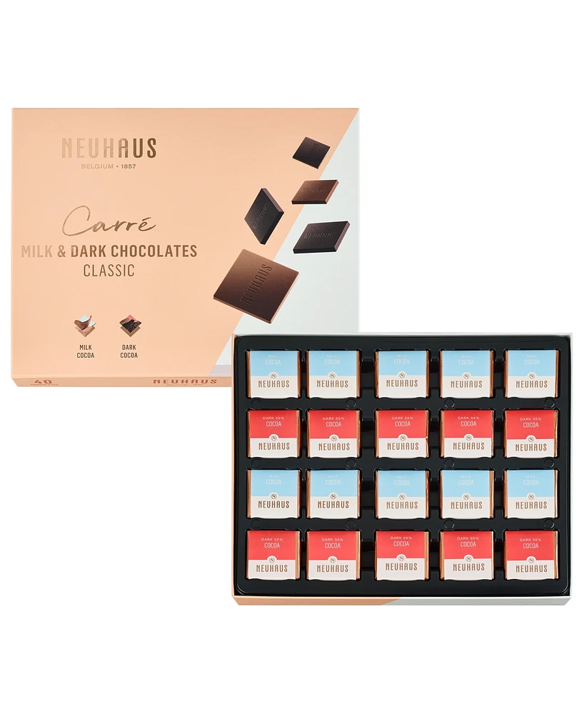 Neuhaus Carre Classic Assorted Milk and Dark Chocolate, 40 Piece