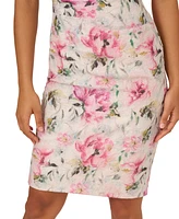 Adrianna Papell Women's Floral Matelasse Short Sheath Dress