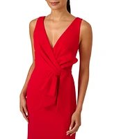 Adrianna Papell Women's Bow-Front Crepe Gown