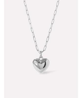 Ana Luisa Puffed Heart Necklace - Lev Silver