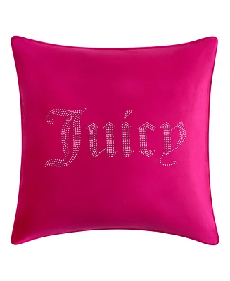 Juicy Couture Rhinestone Logo Decorative Pillow, 20" x