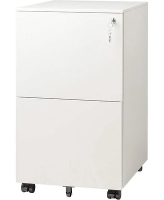 2-Drawer Mobile File Cabinet with Lock