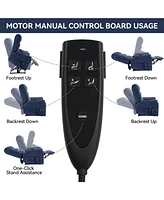 Streamdale Furniture Blue Chenille Dual Motor Infinite Position Up to 350 Lbs Power Lift Recliner Chair with Power-Remote, Heat Massage and Heavy Duty